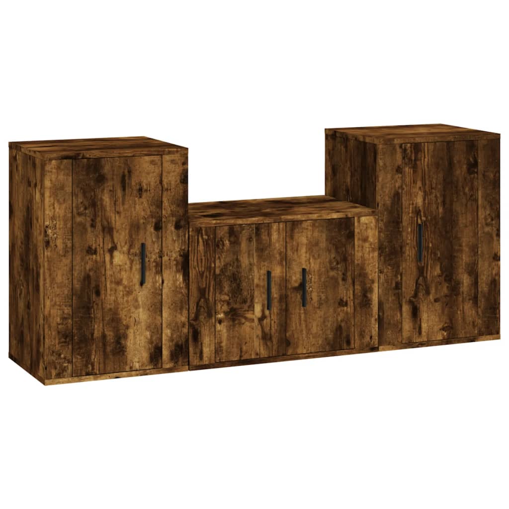 8720845899837_a_en_hd_1 vidaXL 3 Piece TV Cabinet Set Smoked Oak Engineered Wood - Image 2