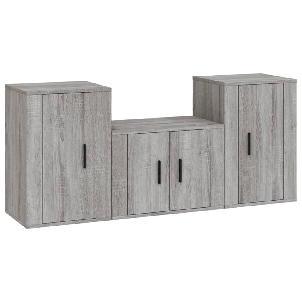 8720845899844_a_en_hd_1 vidaXL 3 Piece TV Cabinet Set Grey Sonoma Engineered Wood - Image 2