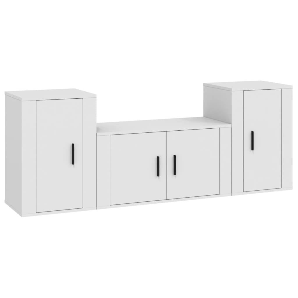 8720845899868_a_en_hd_1 vidaXL 3 Piece TV Cabinet Set White Engineered Wood - Image 2