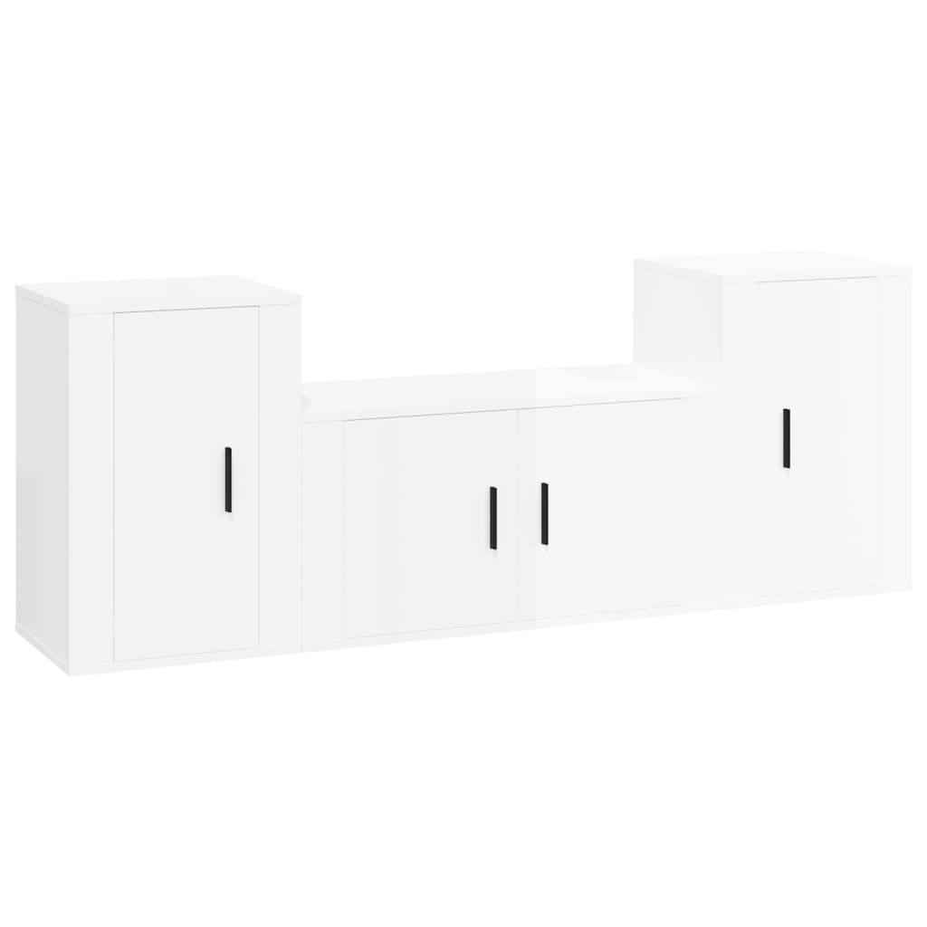 8720845899882_a_en_hd_1 vidaXL 3 Piece TV Cabinet Set High Gloss White Engineered Wood - Image 2