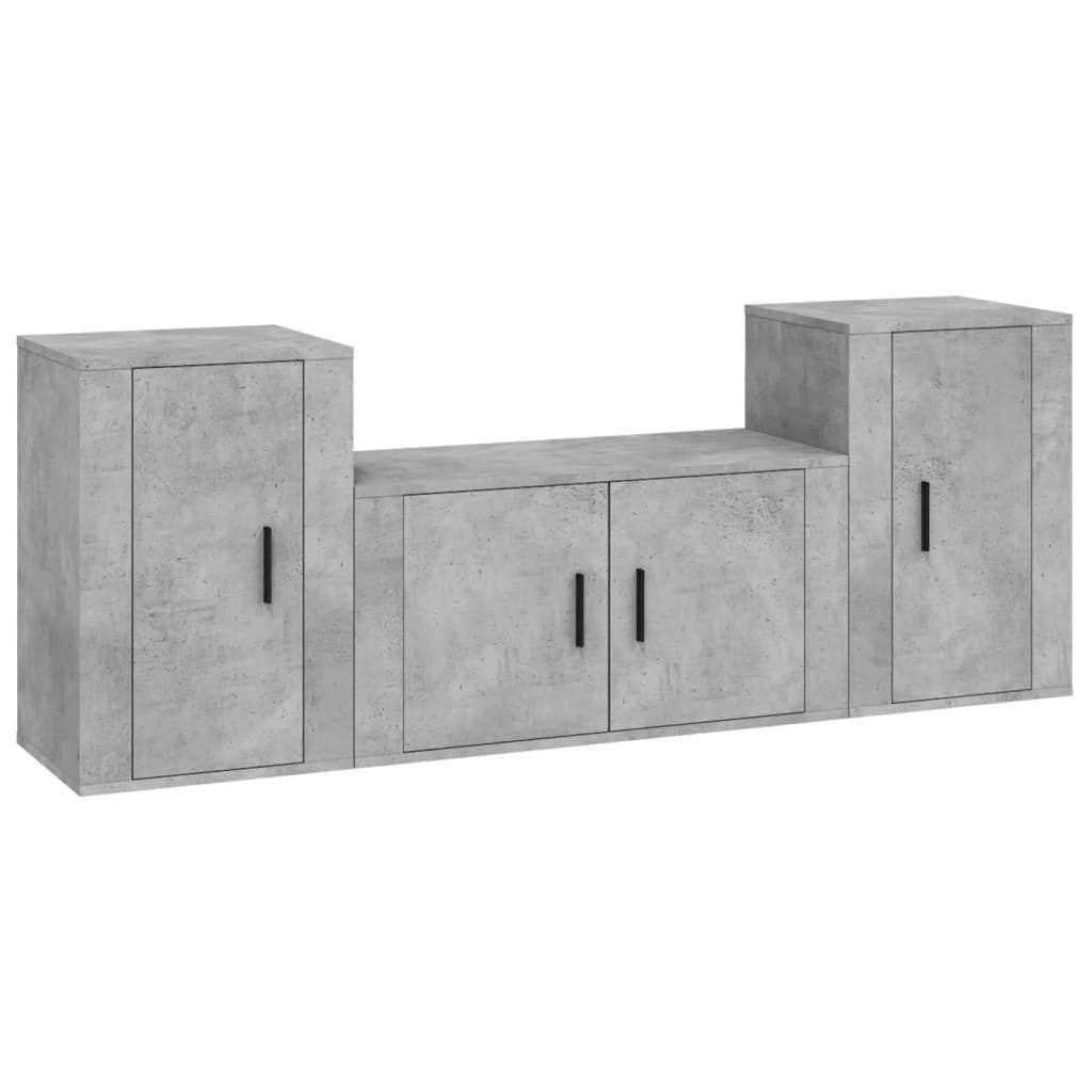 8720845899905_a_en_hd_1 vidaXL 3 Piece TV Cabinet Set Concrete Grey Engineered Wood - Image 2