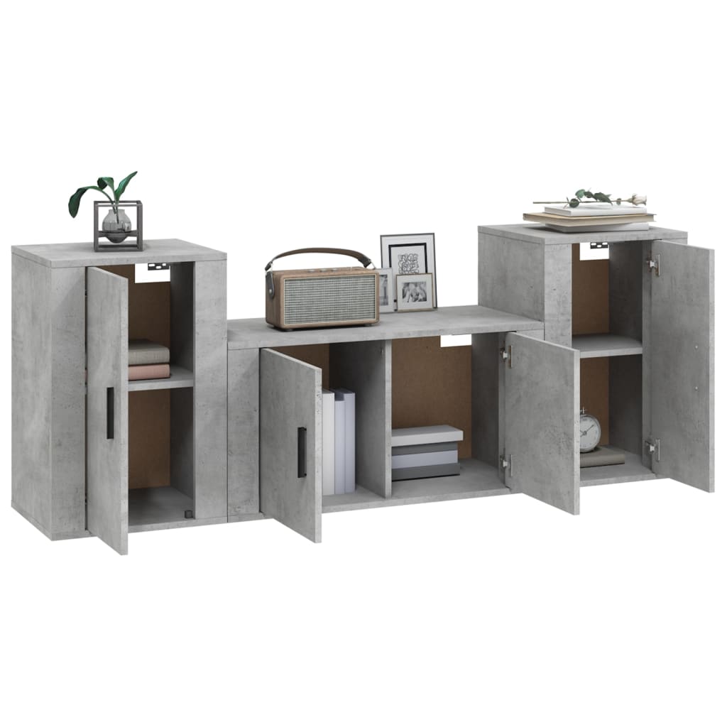 8720845899905_g_en_hd_1 vidaXL 3 Piece TV Cabinet Set Concrete Grey Engineered Wood - Image 4