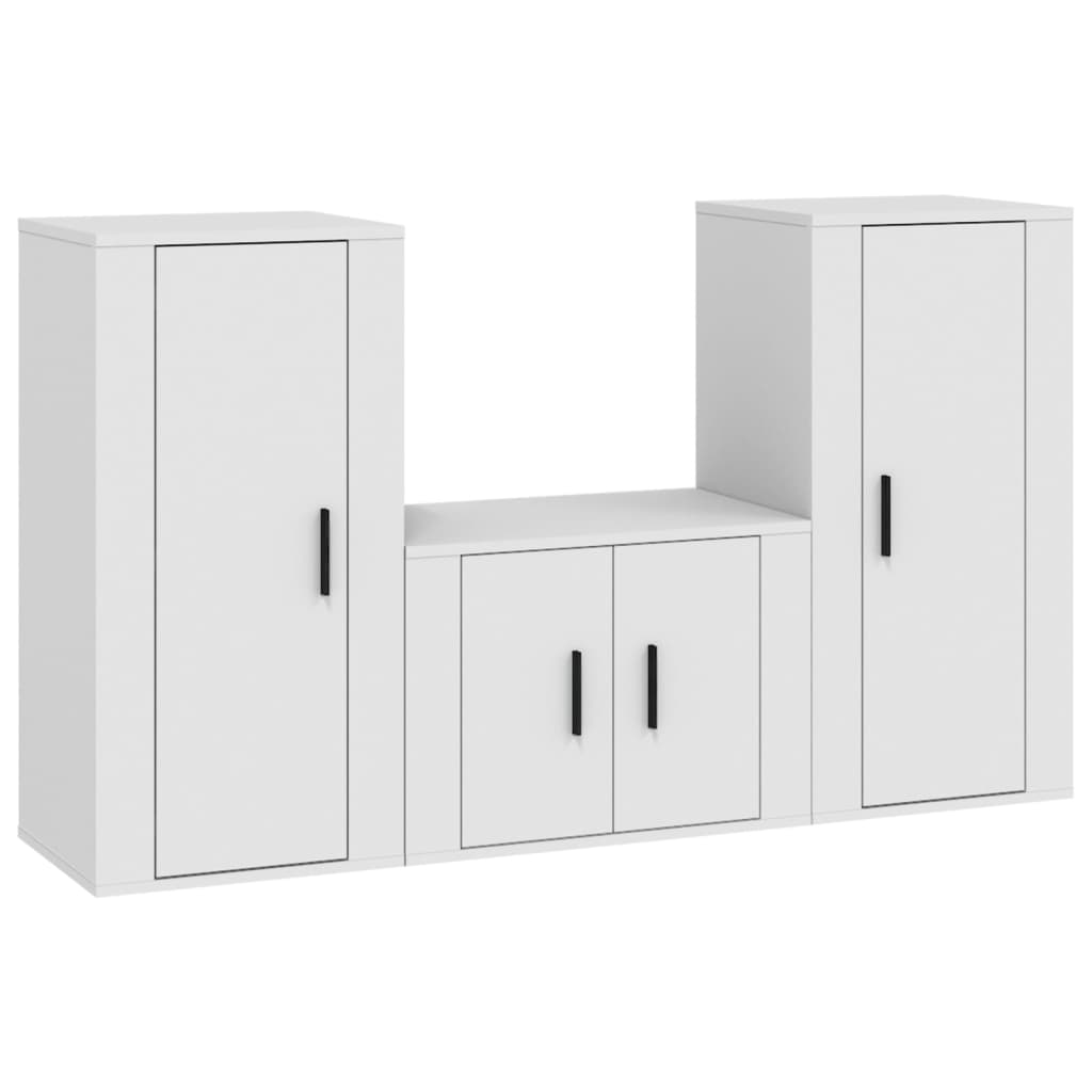 8720845900021_a_en_hd_1 vidaXL 3 Piece TV Cabinet Set White Engineered Wood - Image 2