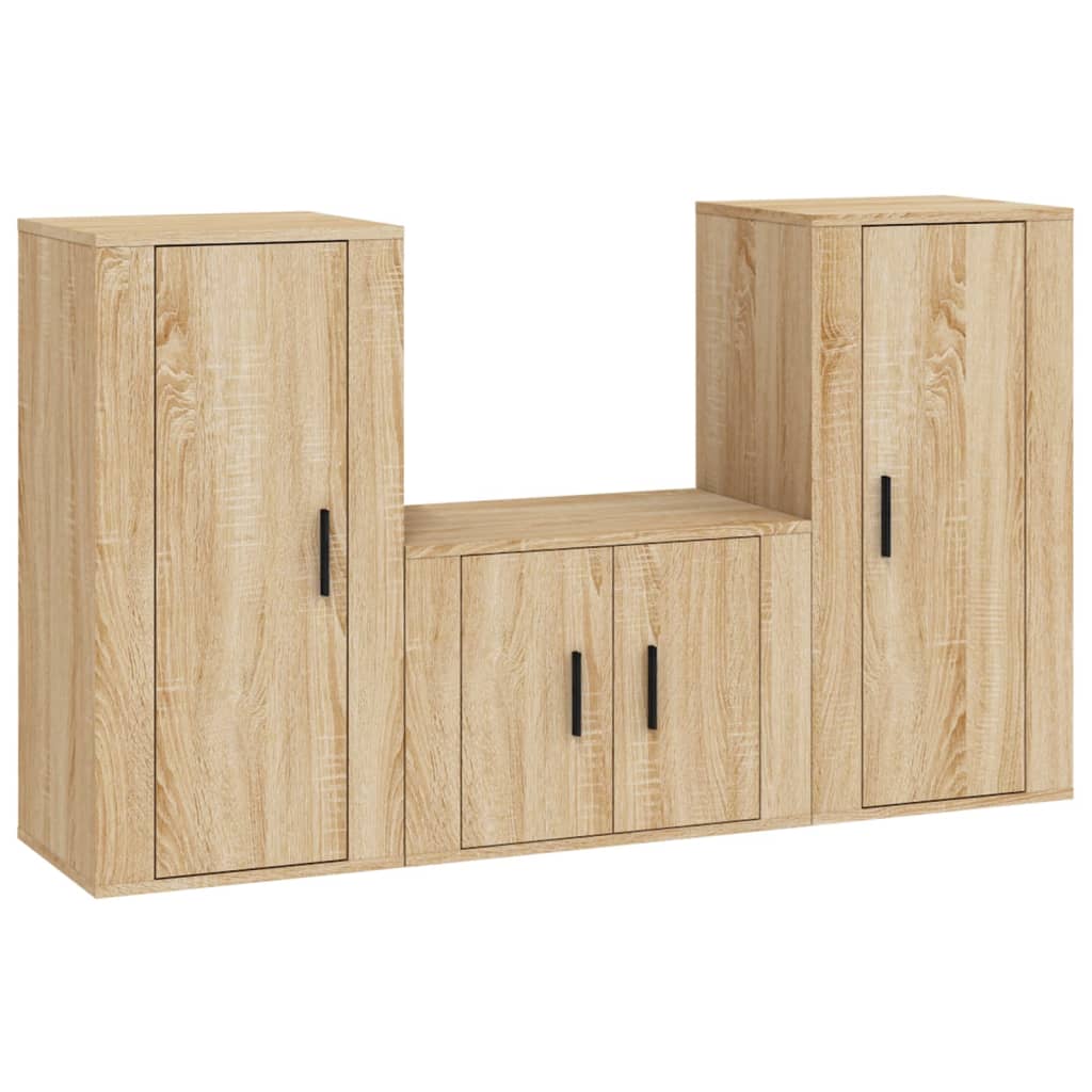 8720845900052_a_en_hd_1 vidaXL 3 Piece TV Cabinet Set Sonoma Oak Engineered Wood - Image 2