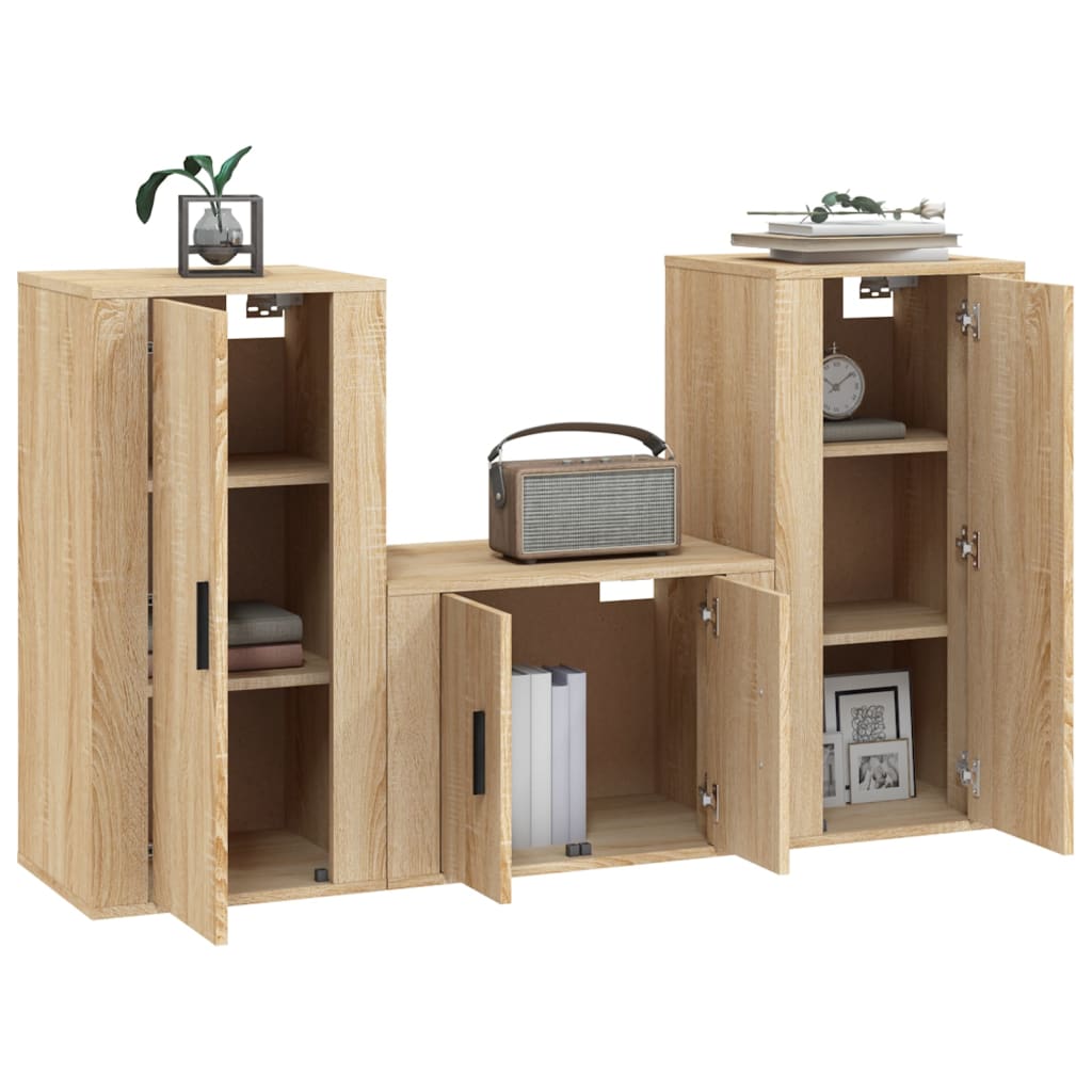 8720845900052_g_en_hd_1 vidaXL 3 Piece TV Cabinet Set Sonoma Oak Engineered Wood - Image 4