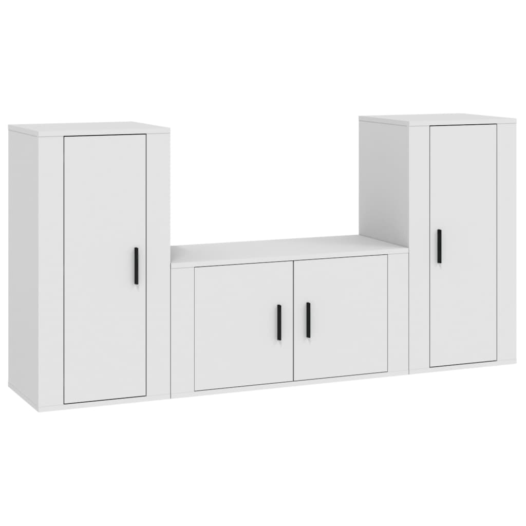 8720845900106_a_en_hd_1 vidaXL 3 Piece TV Cabinet Set White Engineered Wood - Image 2