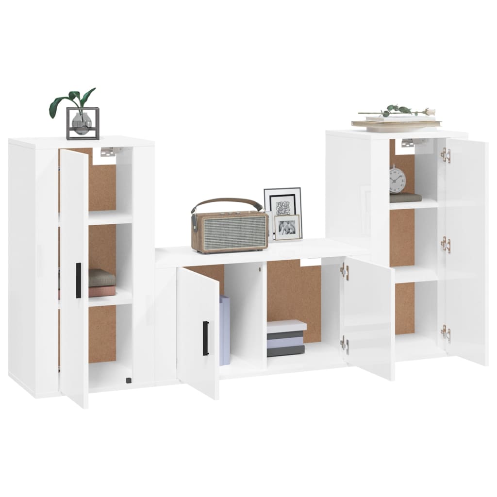 8720845900120_g_en_hd_1 vidaXL 3 Piece TV Cabinet Set High Gloss White Engineered Wood - Image 4