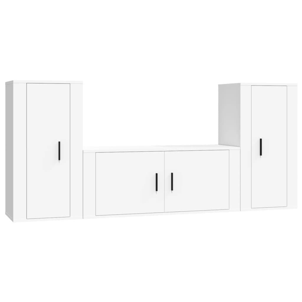 8720845900182_a_en_hd_1 vidaXL 3 Piece TV Cabinet Set White Engineered Wood - Image 2