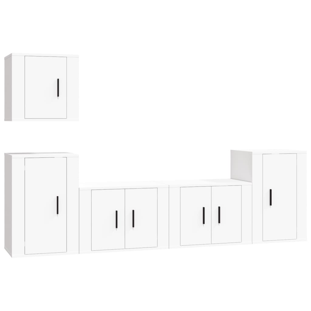 8720845900427_a_en_hd_1 vidaXL 5 Piece TV Cabinet Set White Engineered Wood - Image 2