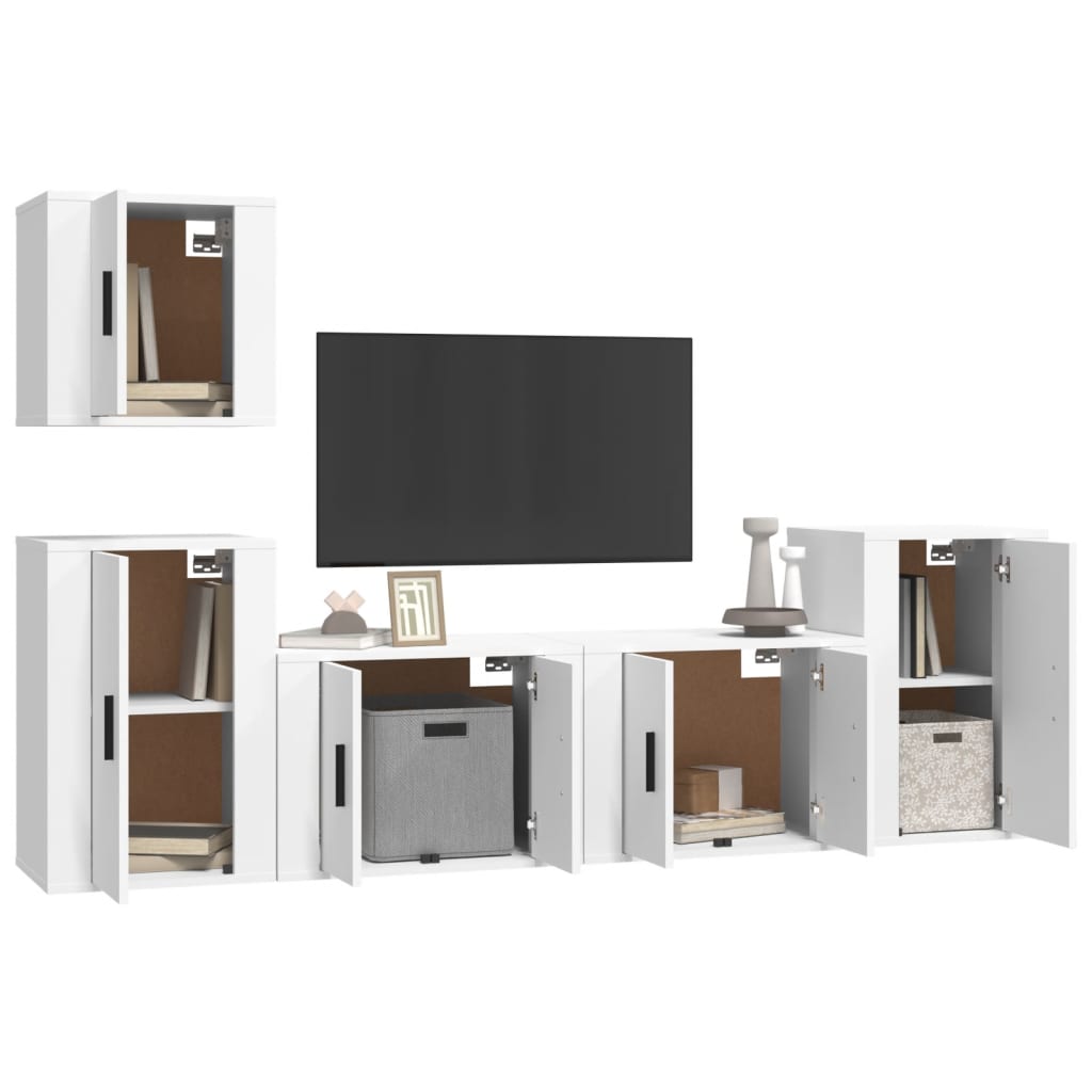 8720845900427_g_en_hd_1 vidaXL 5 Piece TV Cabinet Set White Engineered Wood - Image 4