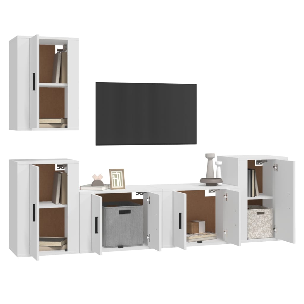 8720845900502_g_en_hd_1 vidaXL 5 Piece TV Cabinet Set White Engineered Wood - Image 4
