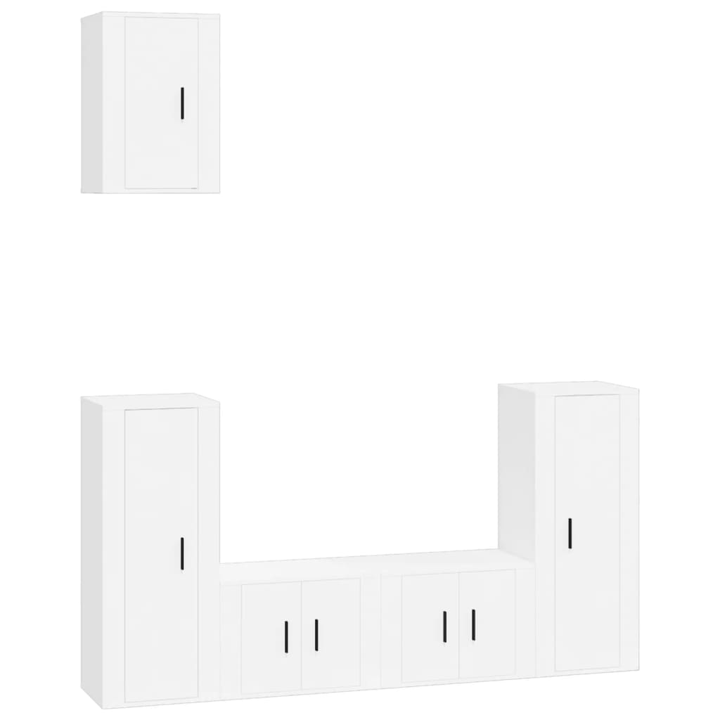 8720845900588_a_en_hd_1 vidaXL 5 Piece TV Cabinet Set White Engineered Wood - Image 2