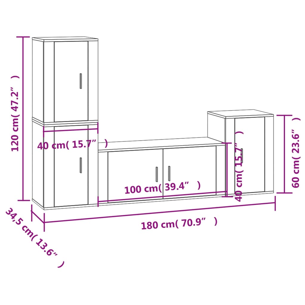 8720845900823_g_en_hd_5 vidaXL 4 Piece TV Cabinet Set White Engineered Wood - Image 8