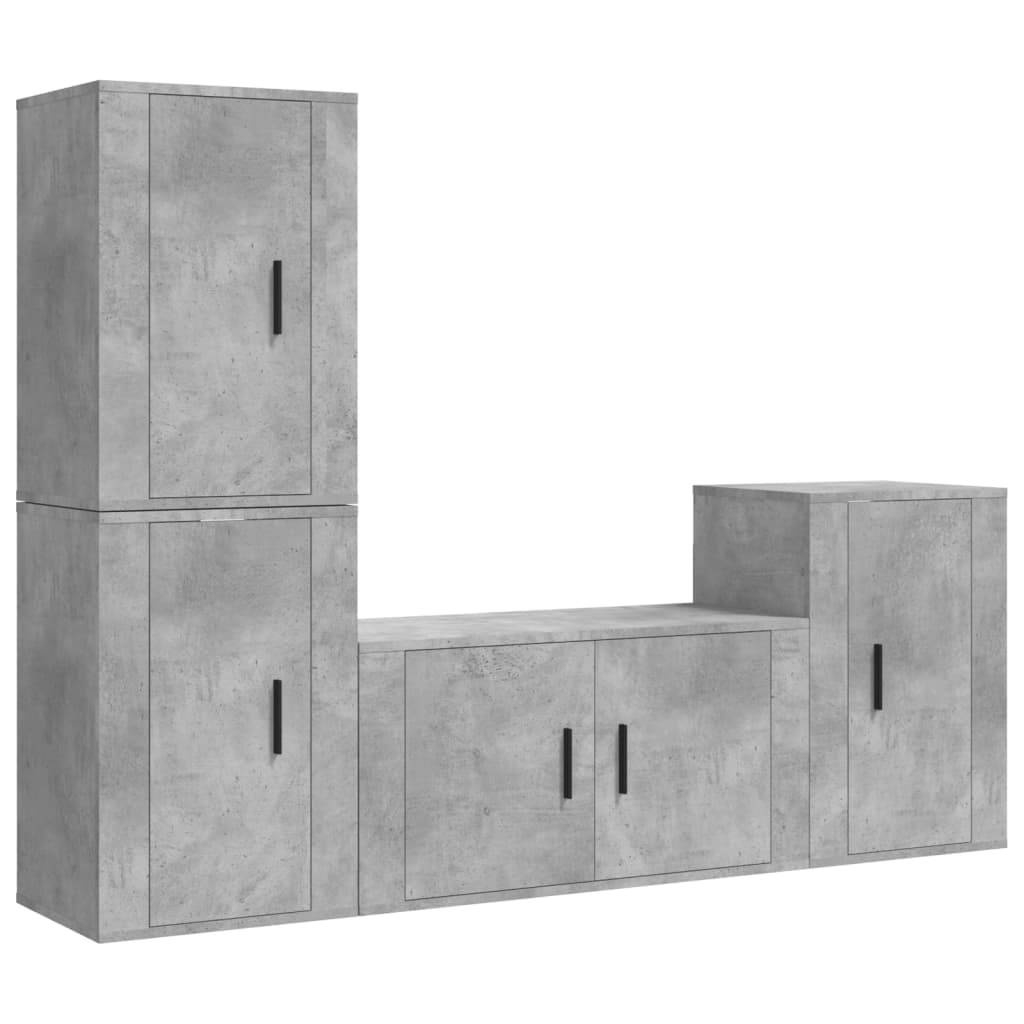 8720845900946_a_en_hd_1 vidaXL 4 Piece TV Cabinet Set Concrete Grey Engineered Wood - Image 2