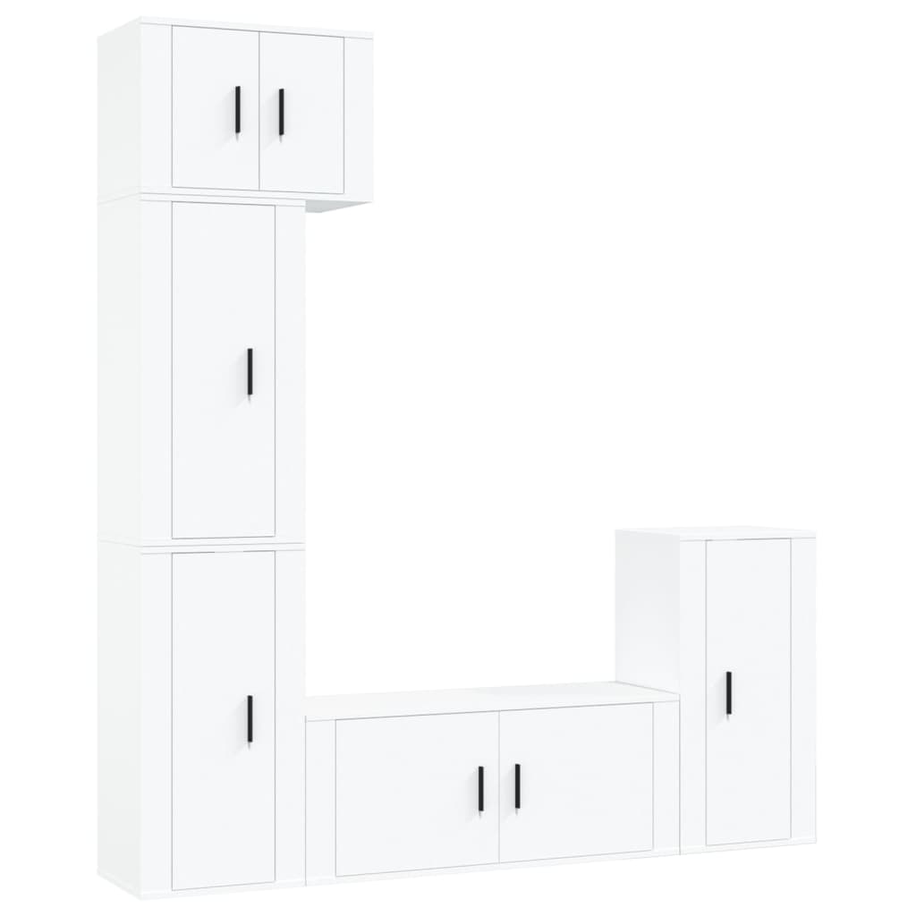 8720845900984_a_en_hd_1 vidaXL 5 Piece TV Cabinet Set White Engineered Wood - Image 2