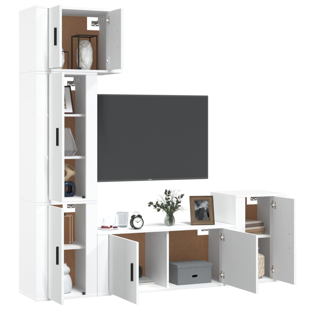 8720845901066_g_en_hd_1 vidaXL 5 Piece TV Cabinet Set White Engineered Wood - Image 4