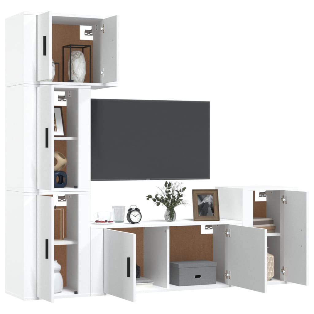 8720845901141_g_en_hd_1 vidaXL 5 Piece TV Cabinet Set White Engineered Wood - Image 4