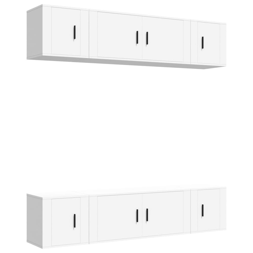 8720845901387_a_en_hd_1 vidaXL 6 Piece TV Cabinet Set White Engineered Wood - Image 2