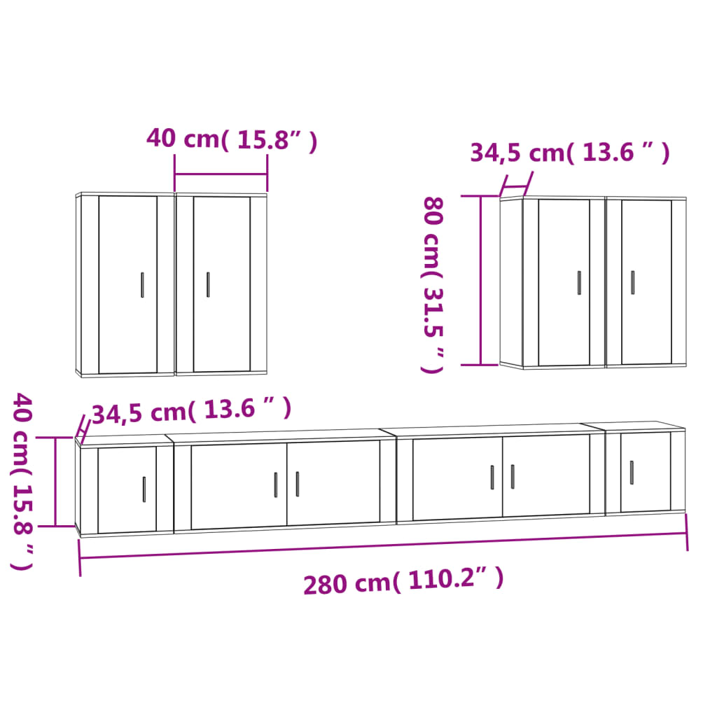 8720845901868_g_en_hd_6 vidaXL 8 Piece TV Cabinet Set White Engineered Wood - Image 9