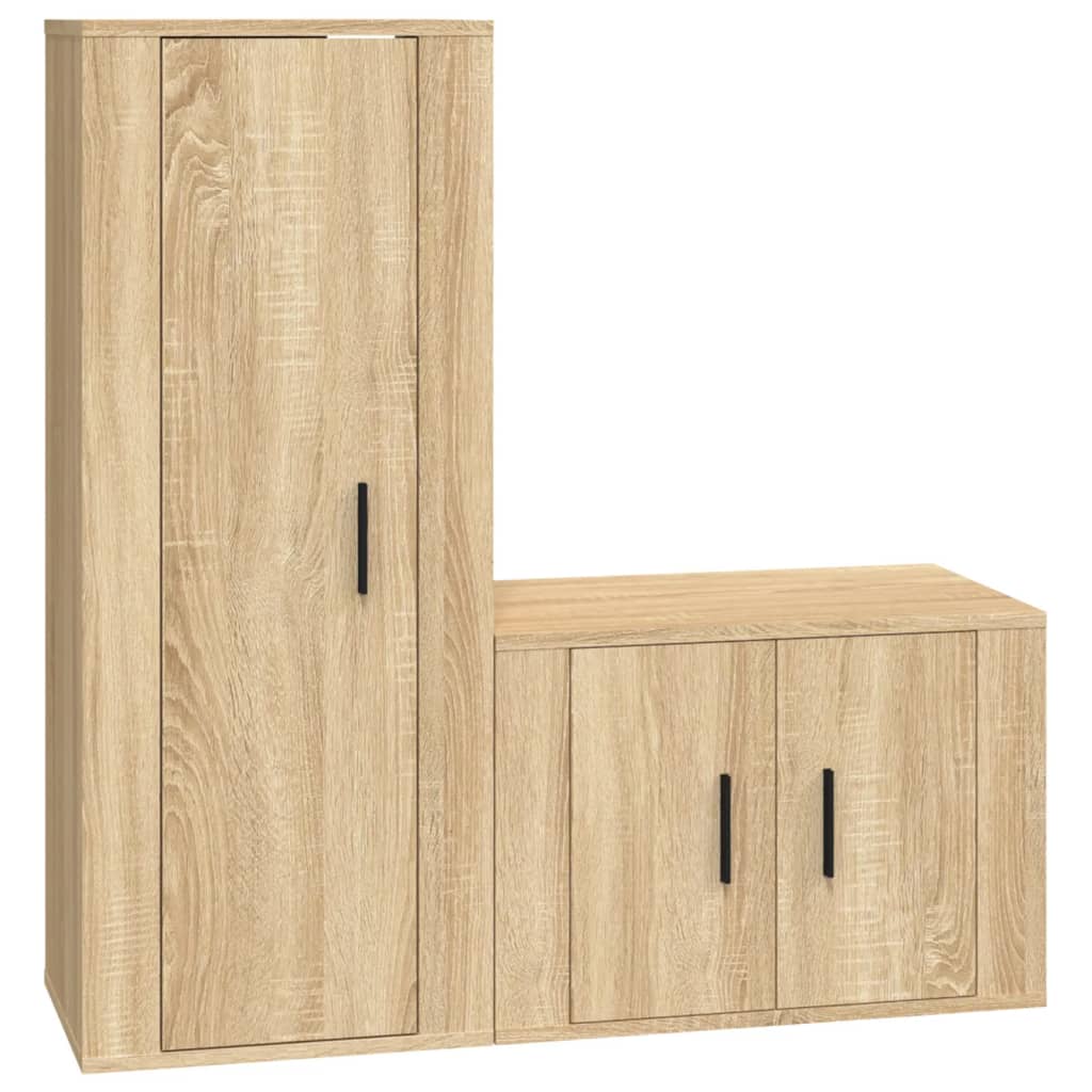 8720845902056_a_en_hd_1 vidaXL 2 Piece TV Cabinet Set Sonoma Oak Engineered Wood - Image 2