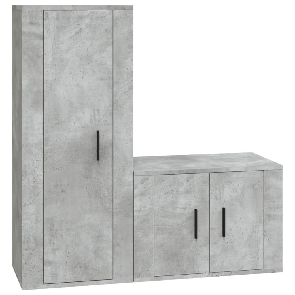8720845902063_a_en_hd_1 vidaXL 2 Piece TV Cabinet Set Concrete Grey Engineered Wood - Image 2