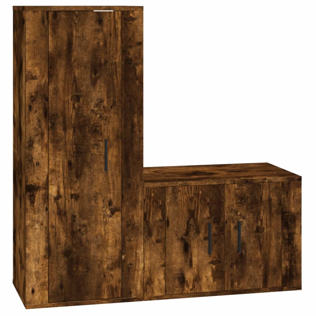 8720845902070_a_en_hd_1 vidaXL 2 Piece TV Cabinet Set Smoked Oak Engineered Wood - Image 2