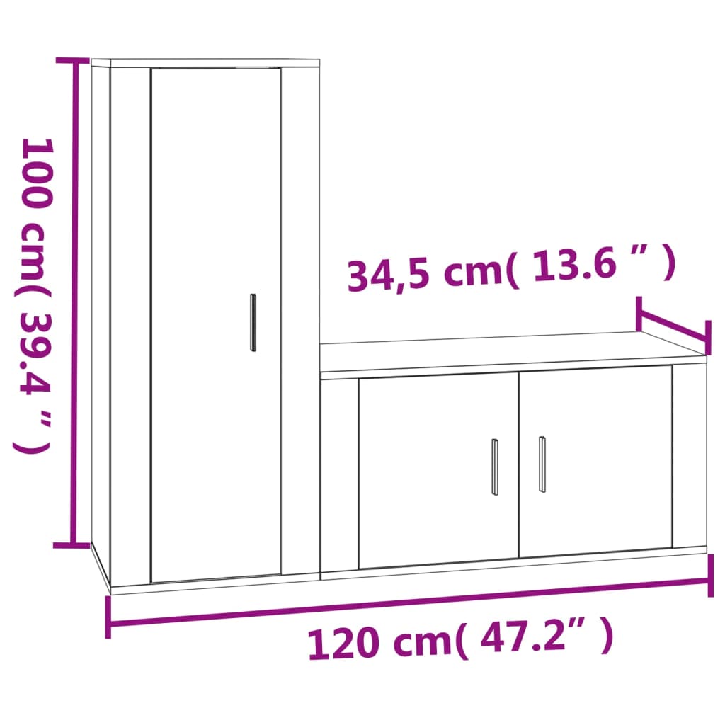 8720845902124_g_en_hd_5 vidaXL 2 Piece TV Cabinet Set High Gloss White Engineered Wood - Image 8