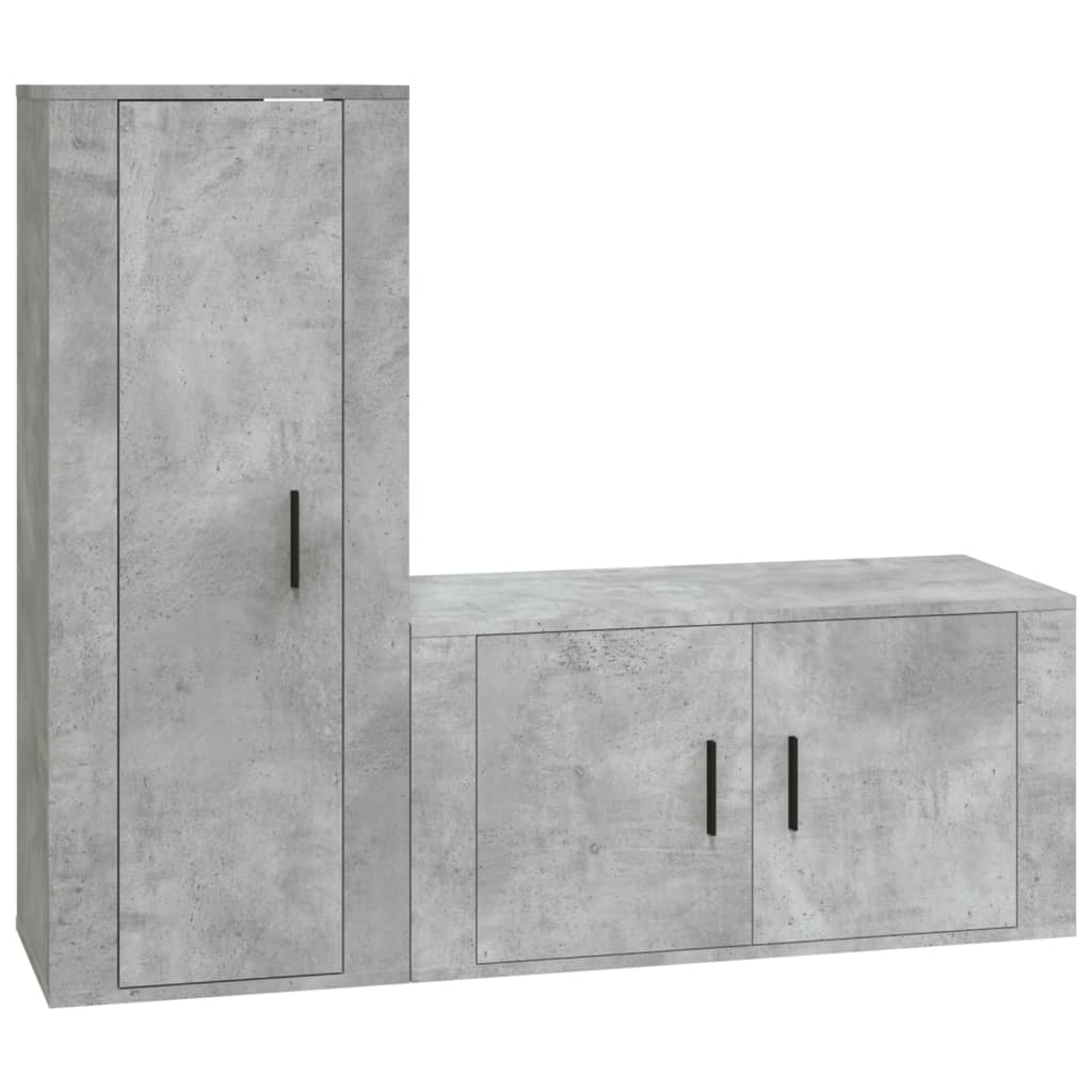 8720845902148_a_en_hd_1 vidaXL 2 Piece TV Cabinet Set Concrete Grey Engineered Wood - Image 2
