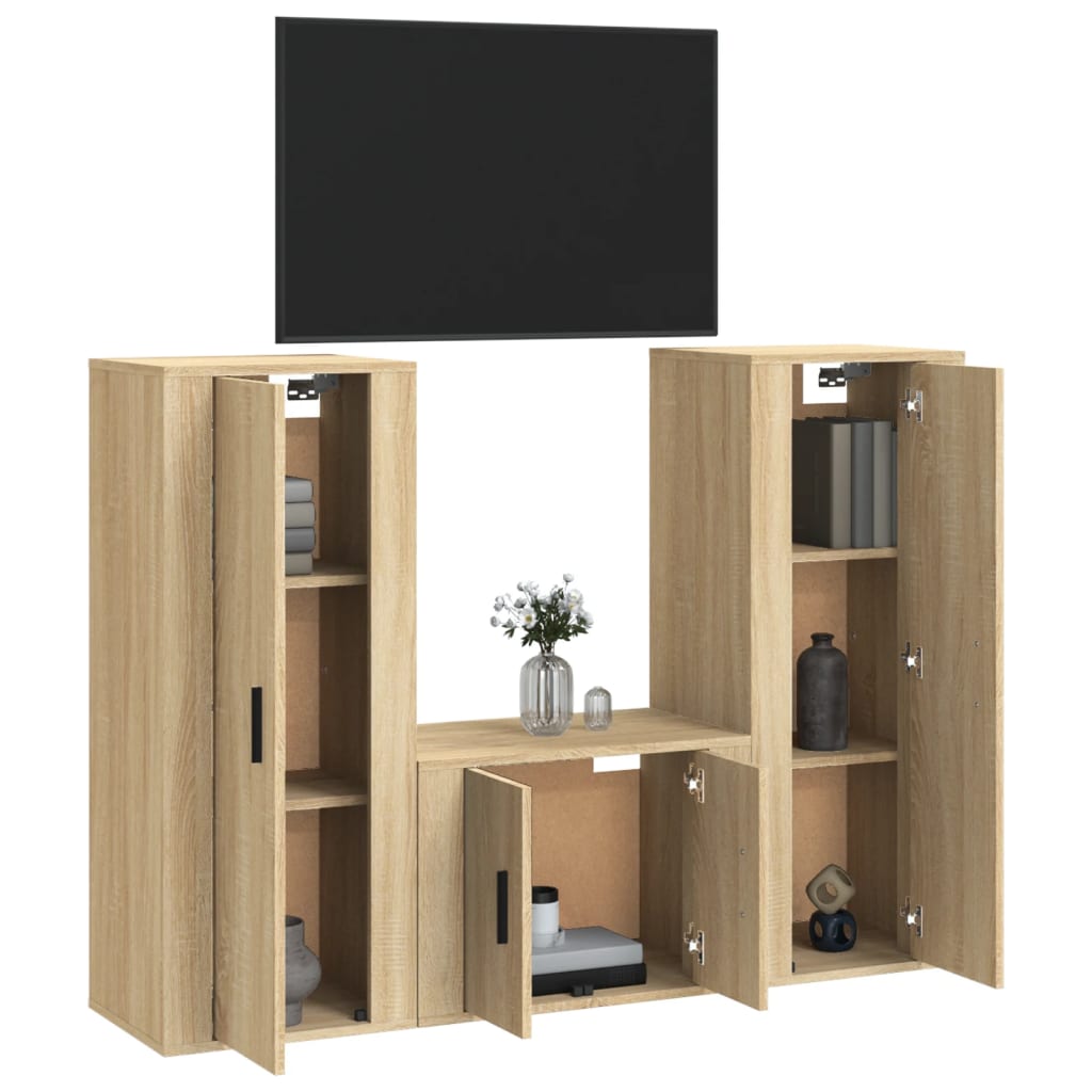 8720845902292_g_en_hd_1 vidaXL 3 Piece TV Cabinet Set Sonoma Oak Engineered Wood - Image 4
