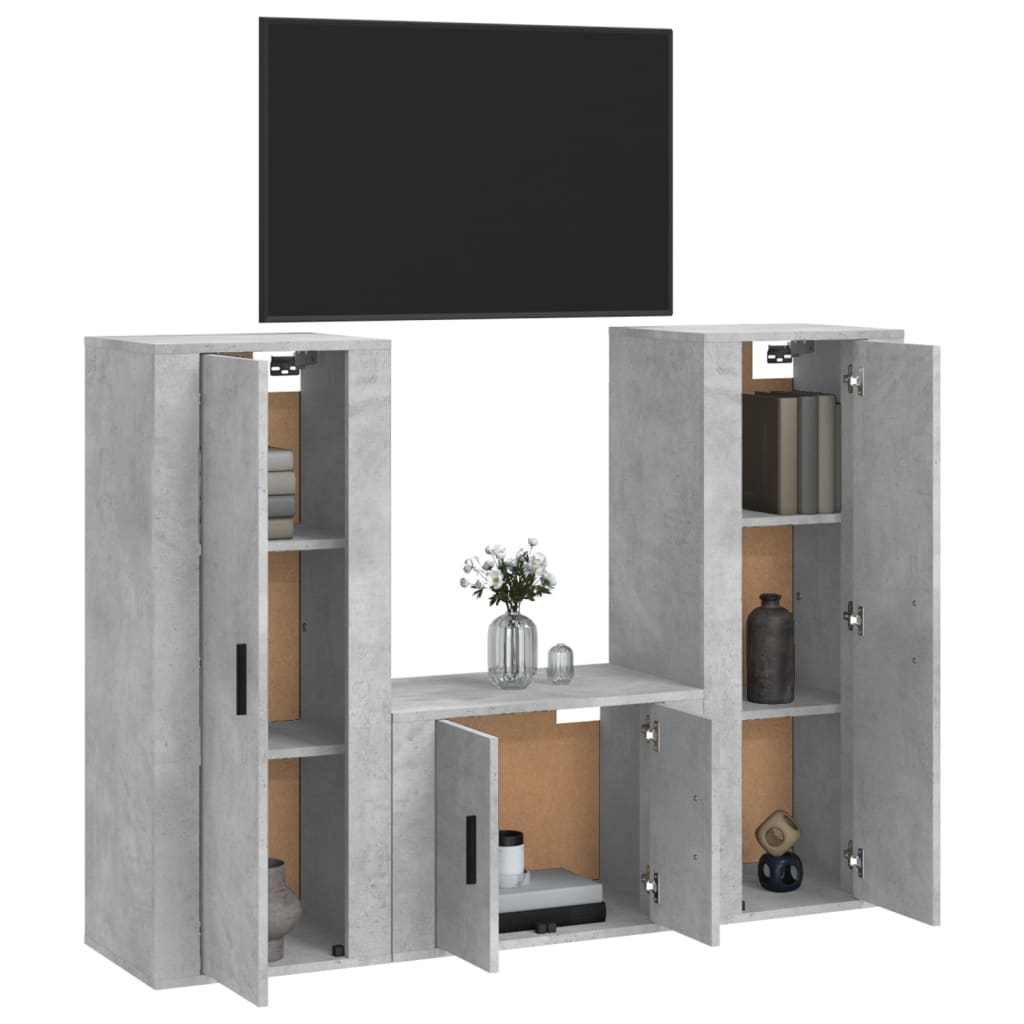 8720845902308_g_en_hd_1 vidaXL 3 Piece TV Cabinet Set Concrete Grey Engineered Wood - Image 4