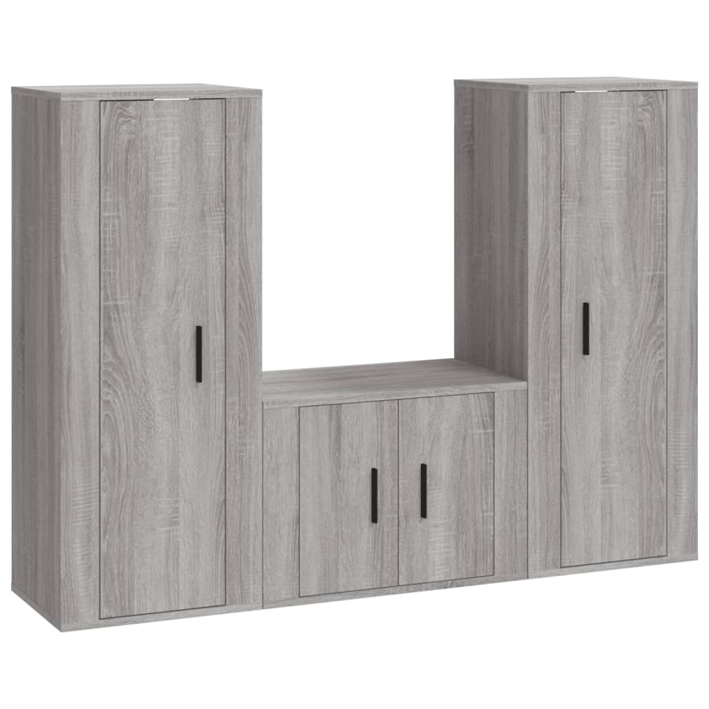 8720845902322_a_en_hd_1 vidaXL 3 Piece TV Cabinet Set Grey Sonoma Engineered Wood - Image 2