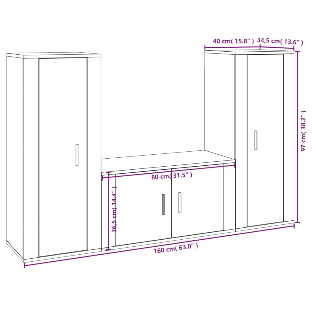 8720845902360_g_en_hd_5 vidaXL 3 Piece TV Cabinet Set High Gloss White Engineered Wood - Image 8