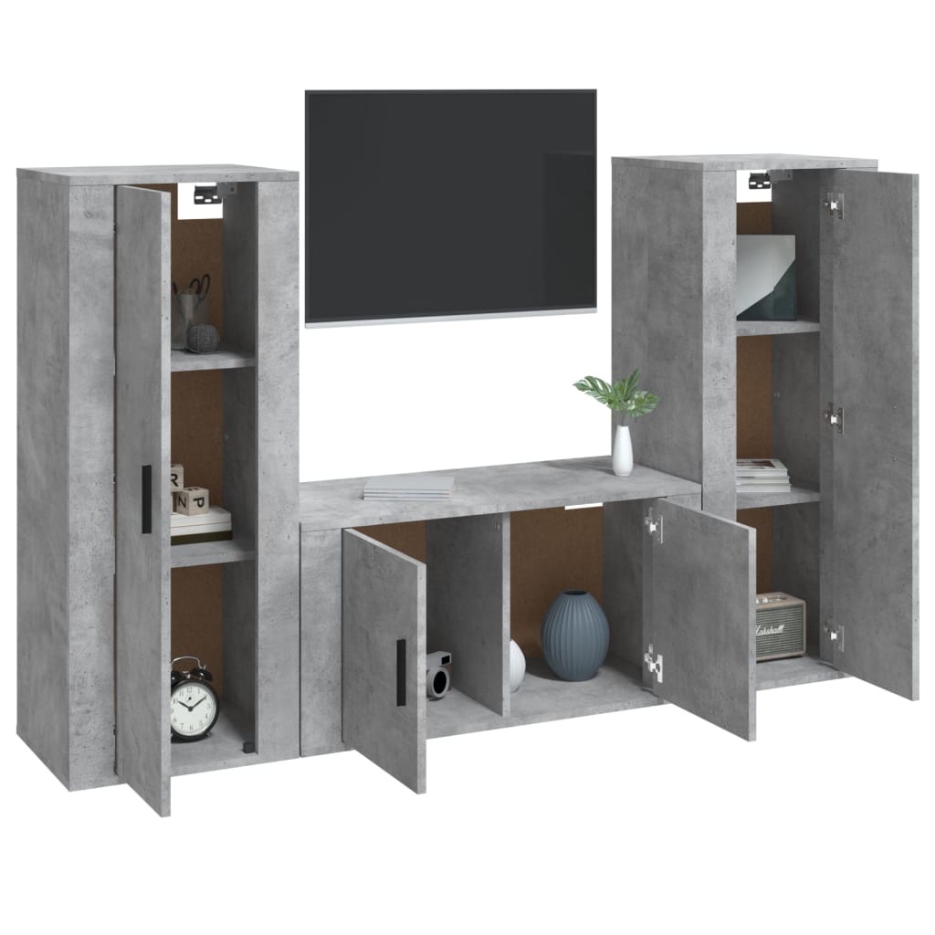 8720845902384_g_en_hd_1 vidaXL 3 Piece TV Cabinet Set Concrete Grey Engineered Wood - Image 4