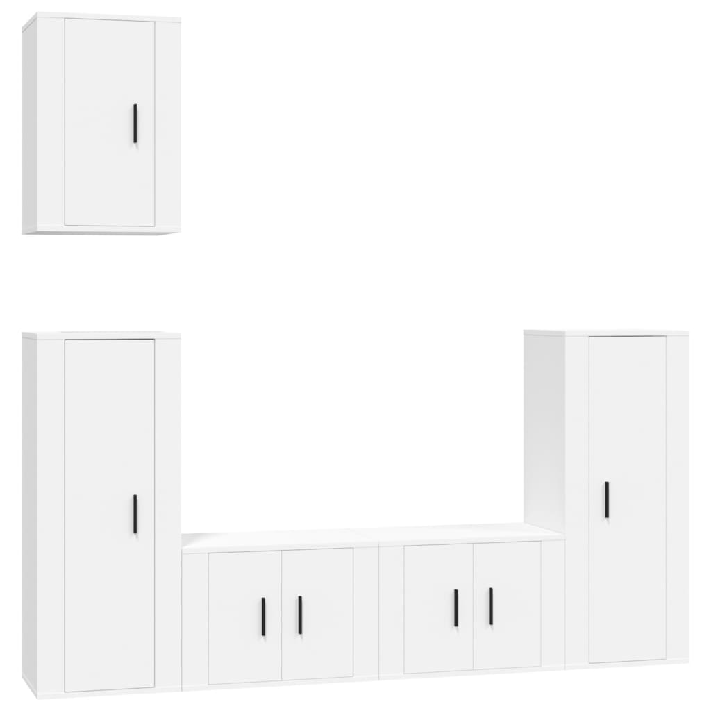 8720845902582_a_en_hd_1 vidaXL 5 Piece TV Cabinet Set White Engineered Wood - Image 2