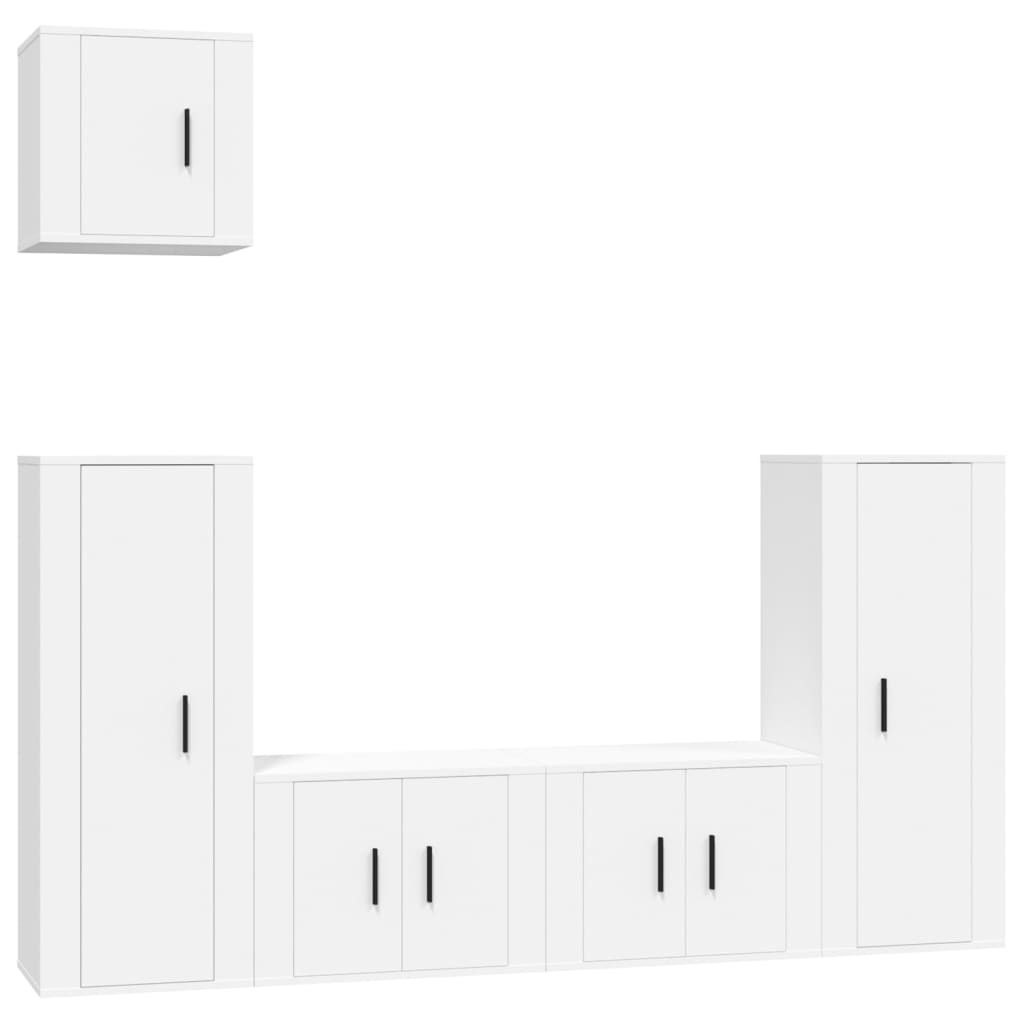 8720845902667_a_en_hd_1 vidaXL 5 Piece TV Cabinet Set White Engineered Wood - Image 2
