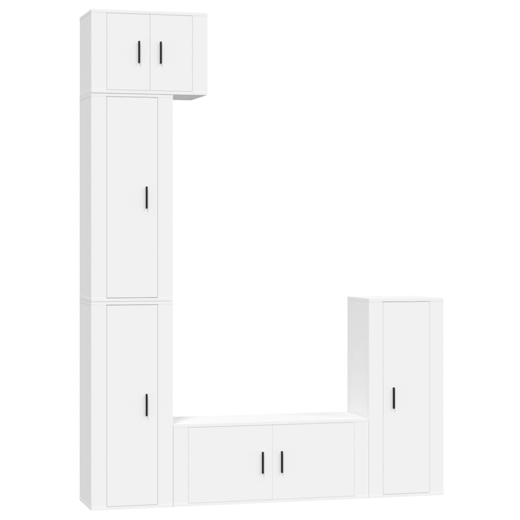 8720845902827_a_en_hd_1 vidaXL 5 Piece TV Cabinet Set White Engineered Wood - Image 2