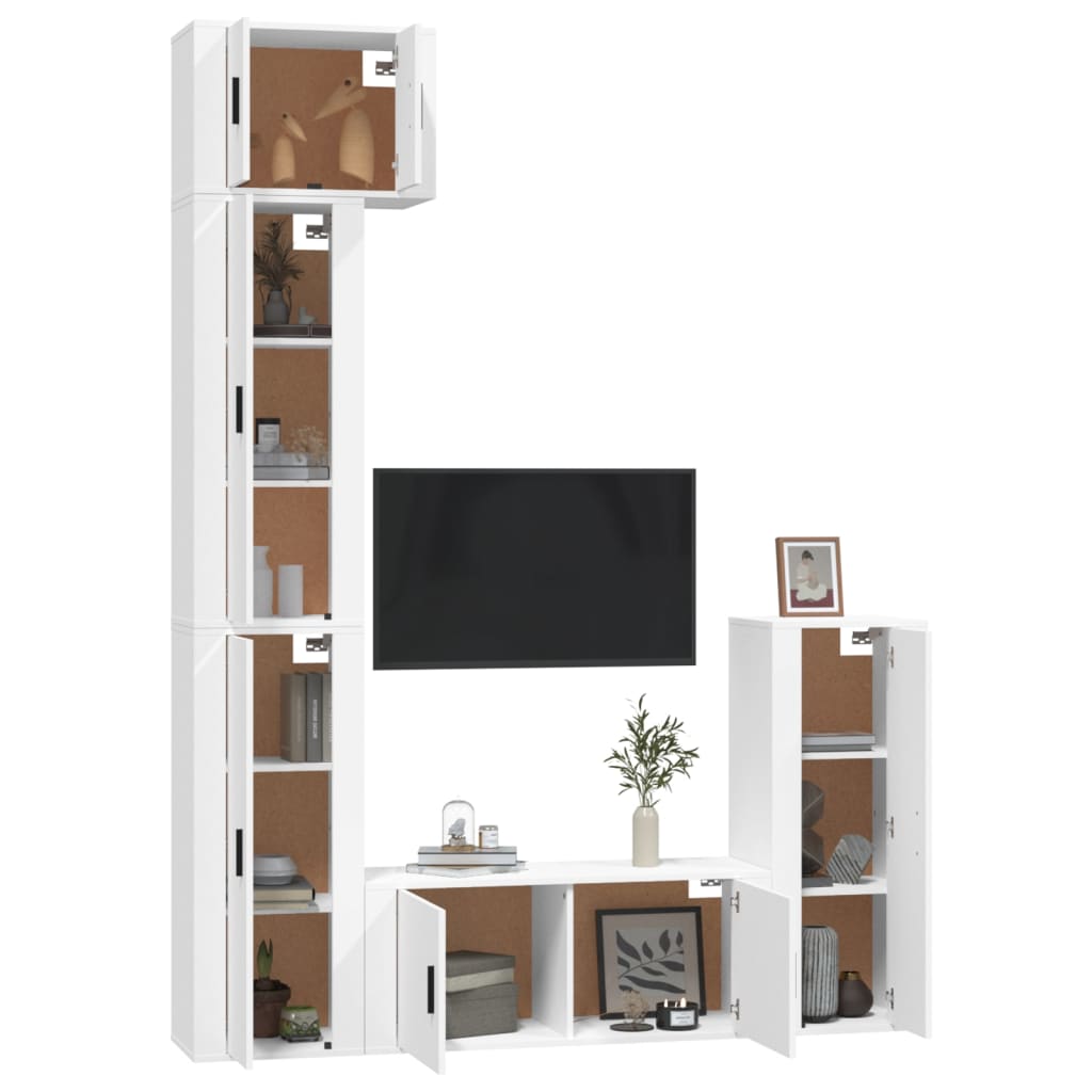 8720845902827_g_en_hd_1 vidaXL 5 Piece TV Cabinet Set White Engineered Wood - Image 4
