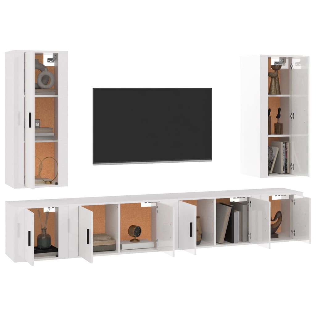 8720845903244_g_en_hd_1 vidaXL 6 Piece TV Cabinet Set High Gloss White Engineered Wood - Image 4