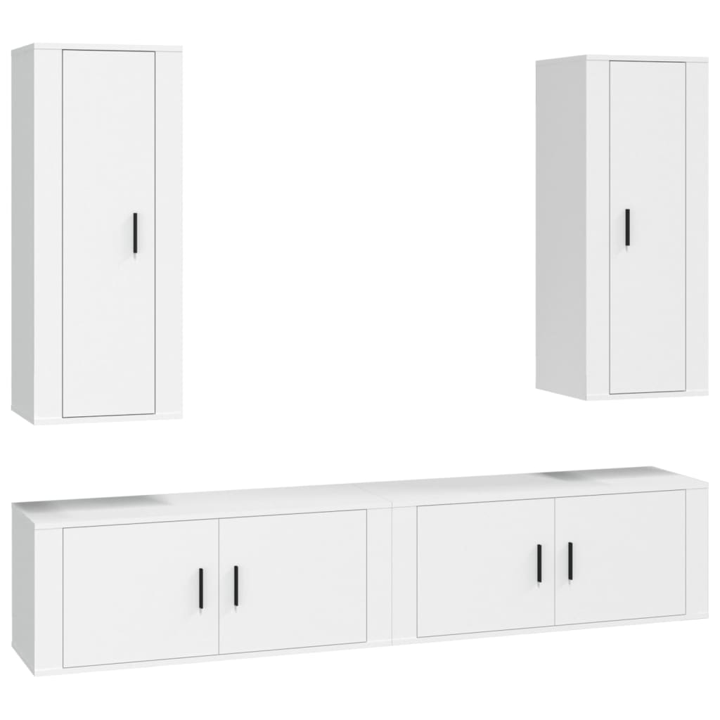 8720845903305_a_en_hd_1 vidaXL 4 Piece TV Cabinet Set White Engineered Wood - Image 2