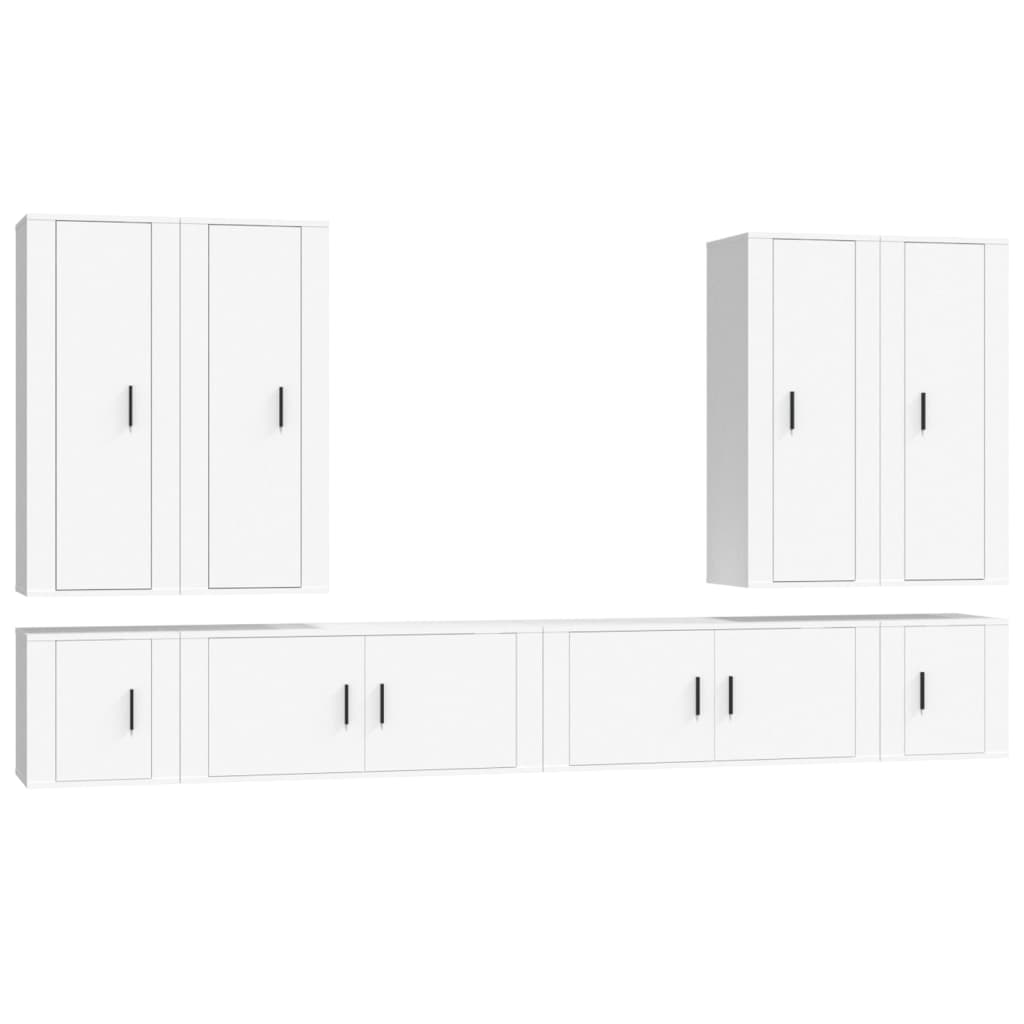 8720845903381_a_en_hd_1 vidaXL 8 Piece TV Cabinet Set White Engineered Wood - Image 2