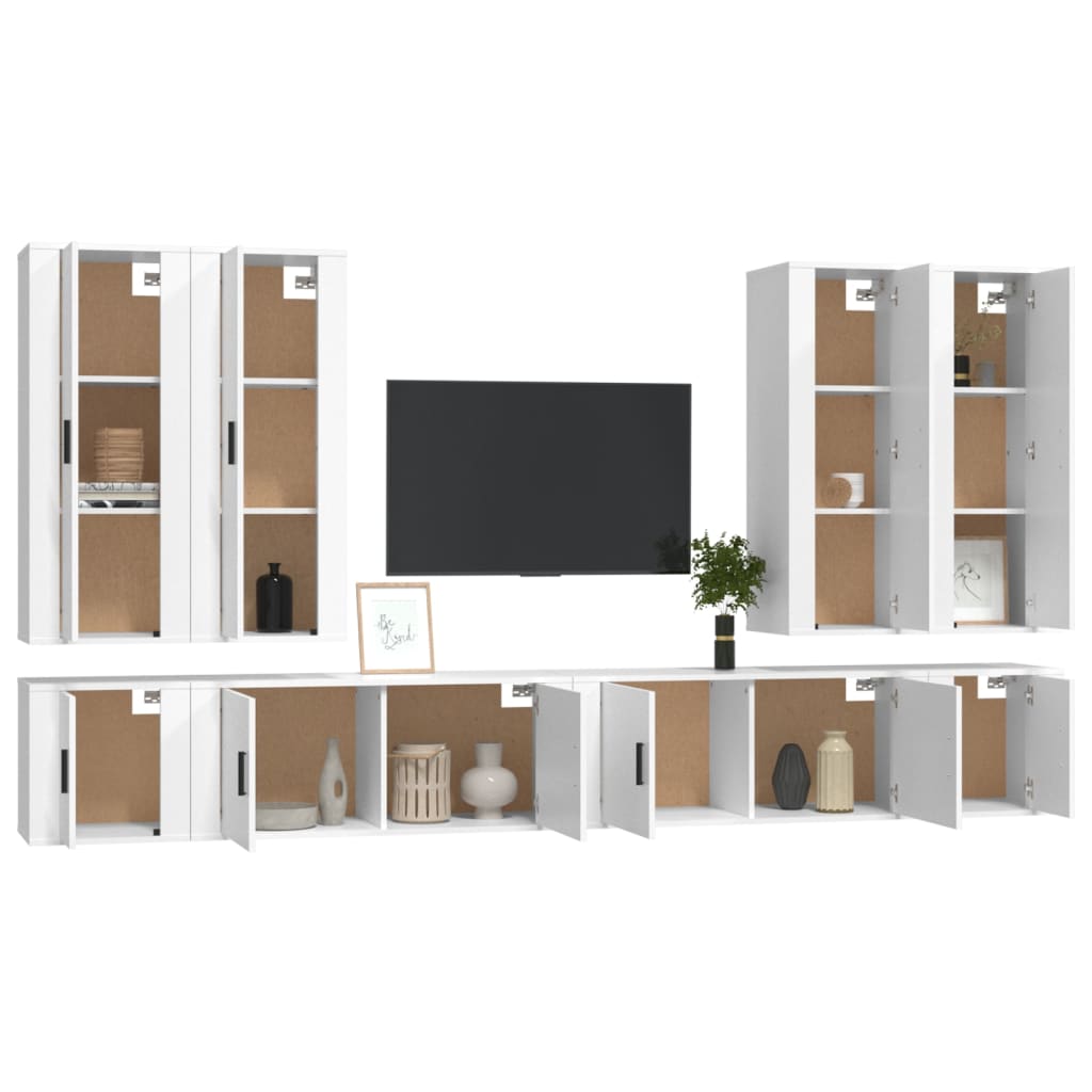 8720845903381_g_en_hd_1 vidaXL 8 Piece TV Cabinet Set White Engineered Wood - Image 4