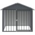vidaXL Dog House with Roof Black 117x103x102 cm Galvanised Steel - Image 3