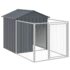 vidaXL Dog House with Run Anthracite 117x201x123 cm Galvanised Steel - Image 2
