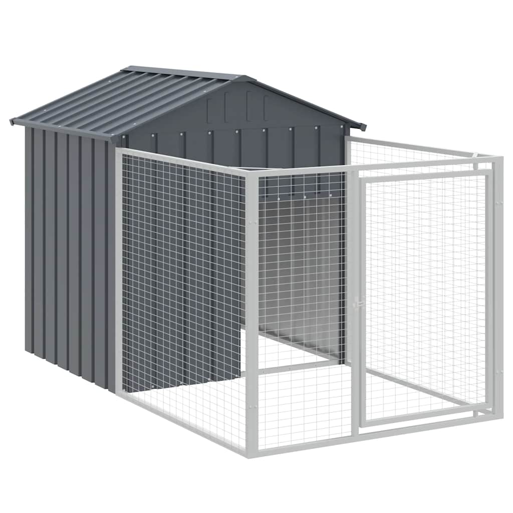 8720845903800_a_en_hd_1 vidaXL Dog House with Run Anthracite 117x201x123 cm Galvanised Steel - Image 2