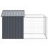 vidaXL Dog House with Run Anthracite 117x201x123 cm Galvanised Steel - Image 4