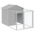 vidaXL Dog House with Run Light Grey 117x201x123 cm Galvanised Steel - Image 2