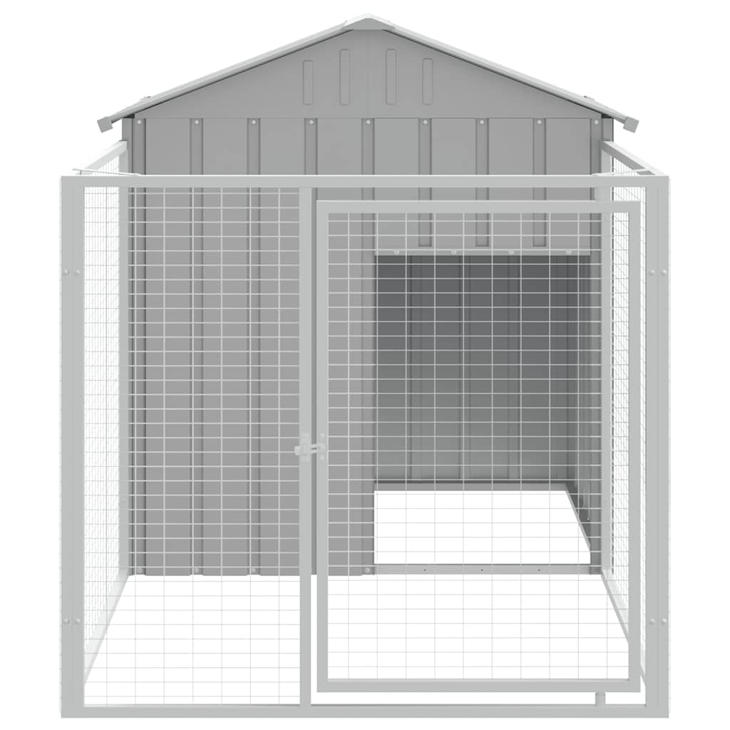8720845903817_g_en_hd_1 vidaXL Dog House with Run Light Grey 117x201x123 cm Galvanised Steel - Image 3