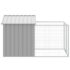 vidaXL Dog House with Run Light Grey 117x201x123 cm Galvanised Steel - Image 4