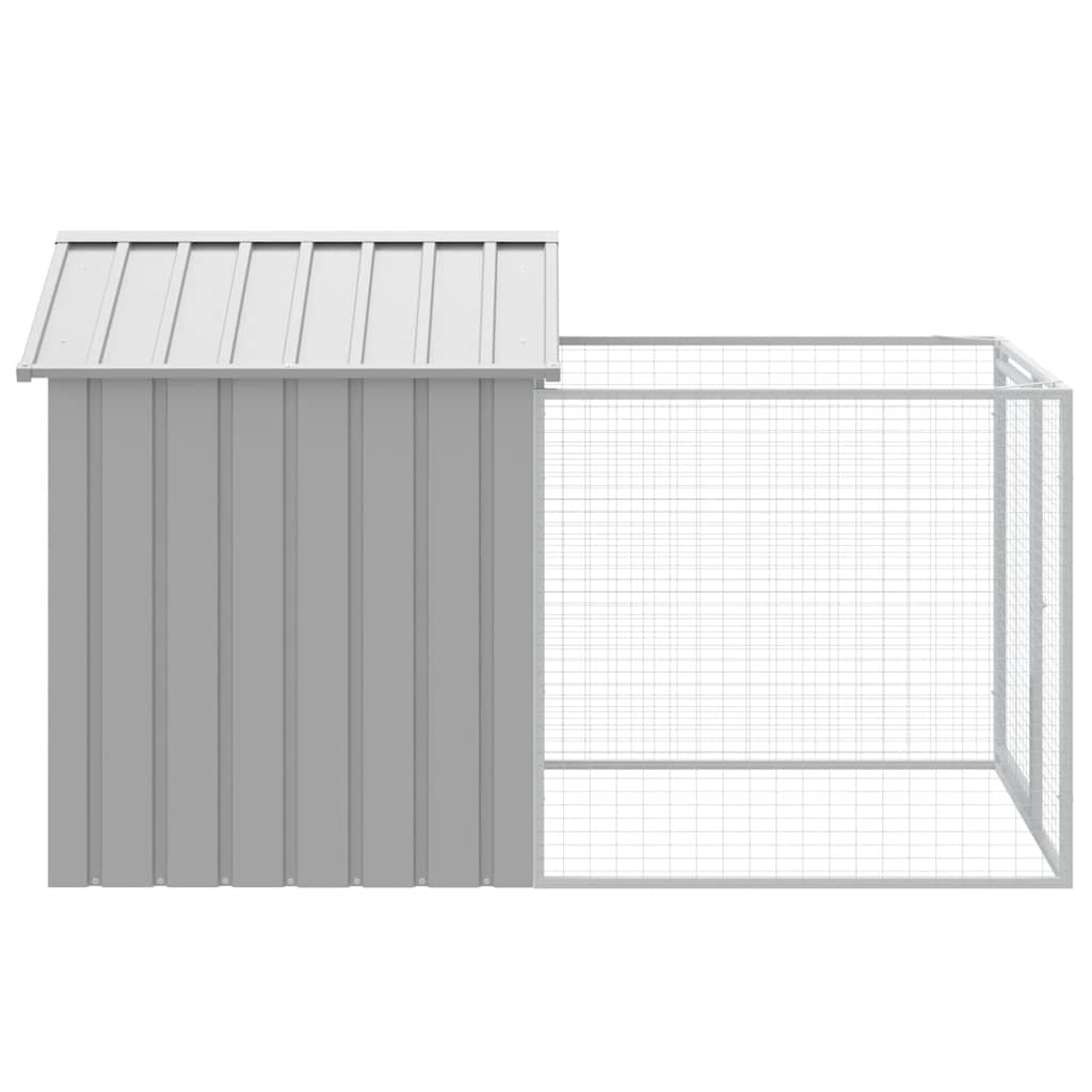 8720845903817_g_en_hd_2 vidaXL Dog House with Run Light Grey 117x201x123 cm Galvanised Steel - Image 4