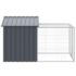 vidaXL Chicken Cage with Run Anthracite 117x201x123 cm Galvanised Steel - Image 4